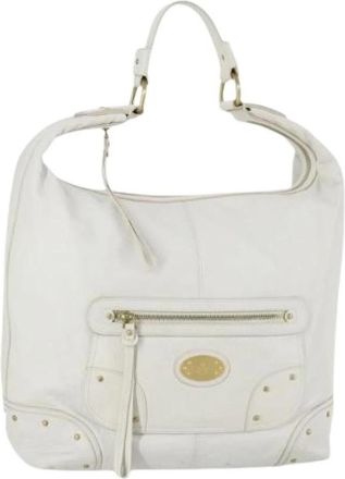 Bally Pre-owned Leather Shoulder Bag - Dames - Vintage Schoudertas - Wit - ONE Size - Leer - Vintage