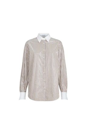 Brunello Cucinelli Dazzling stripes shirt in Beige at Nordstrom, Size Medium Eu