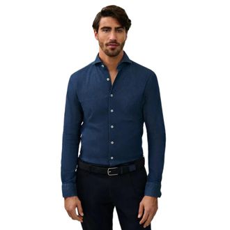 Cavallaro Heren, Overhemden, Blauw, Maat: L Denim