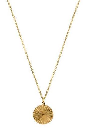 Adornia 14K Gold Plated Water Resistant Medallion Burst Pendant Necklace in Yellow at Nordstrom Rack