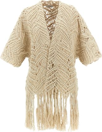 Brunello Cucinelli Beige Silk Womens Cardigan