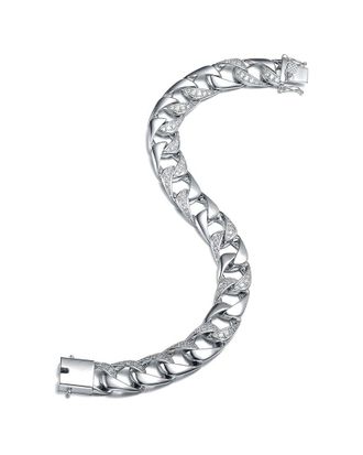 Genevive Silver Cz Statement Bracelet