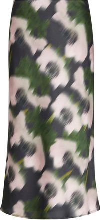 Calvin Klein floral-print midi skirt - Brown