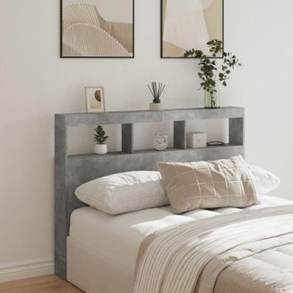 vidaXL Vidaxl - Testiera con Contenitore a led Grigio Cemento 140x17x102 cm