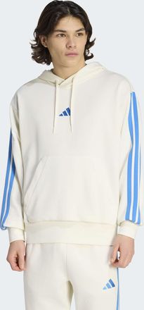 adidas Kapuzensweatshirt ADIDAS SPORTSWEAR M 3S FT HD, Herren, Gr. XXL, sanftes wei&szlig;, ray blau, Obermaterial: 55% Baumwolle, 36% Polyester, 9% Viskose, Sweat