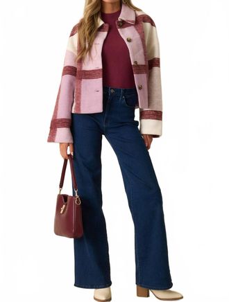 FRNCH Galea Long Sleeve Plaid Jacket In Lolas