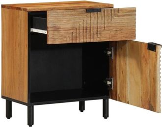 vidaXL Vidaxl - Armario De Noche Marr&oacute;n 50 X 33 X 60 Cm Madera Maciza De Acacia
