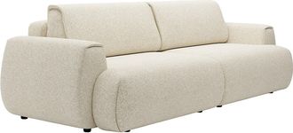 Vente-Unique Sof&aacute; cama de 4 plazas en tela jaspeada beige MONELIA