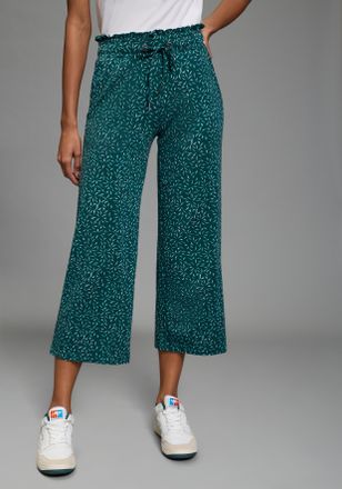 Kangaroos Culotte KANGAROOS, Damen, Gr. 34, N-Gr, petrol alloverprint, Jersey, Obermaterial: 56% Baumwolle, 38% Viskose, 6% Elasthan, bequem wadenlang, Hosen Cu