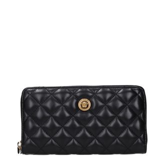 Versace Black Leather Womens Wallet
