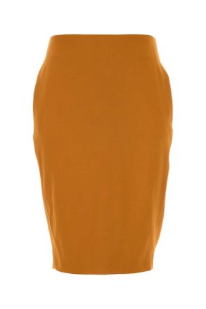 Saint Laurent Pastel Orange Stretch Viscose Blend Skirt