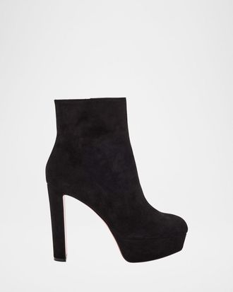 Christian Louboutin 55mm Loo Suede Ankle Booties