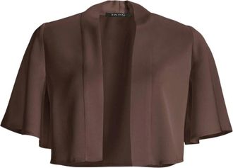 Swing Swing - Satin Bolero - Dames - Jassen - Bruin - Maat: 4XL Satijn