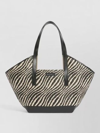 Marni small tote bag dual handles zebra pattern
