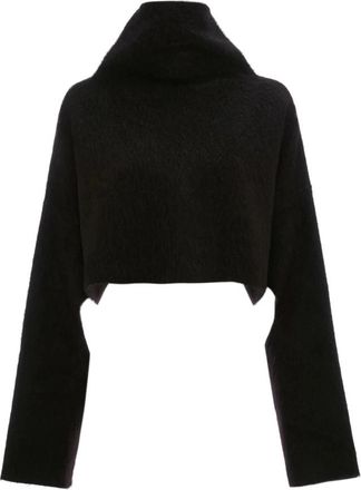 J.W.Anderson Cropped Cut-Out Jumper - Dames - Coltruien - Zwart - L - Polyester - Truien & Vesten
