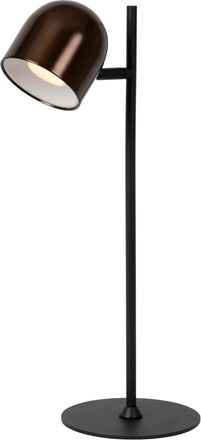 Lucide L&aacute;mpara de escritorio de metal con 1 led integrado, caf&eacute;