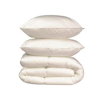 OEM Pack De Ropa De Cama De Microfibra - 1 Edred&oacute;n C&aacute;lido De 200x200 Cm + 2 Almohadas De 60x60 Cm Blanco