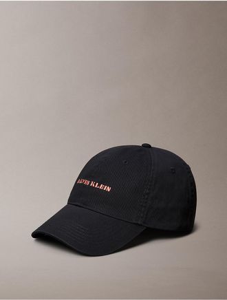 Calvin Klein Mens Embroidered Graphic Logo Cap - Black