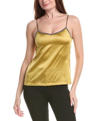 Fabiana Filippi Leather Straps Silk-Blend Cami