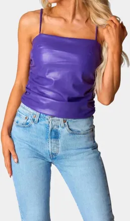 BuddyLove Jolee Vegan Leather Tank Top In Purple