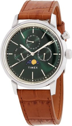 Timex Marlin Quartz Moon Phase Green Dial Mens Watch TW2W51000VQ
