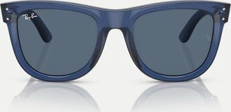 Ray-Ban Wayfarer - Occhiali da sole squadrati blu navy trasparenti con lenti blu