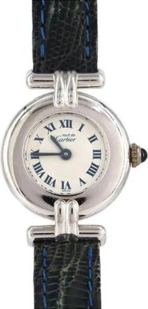 Cartier Pre-owned Must Colisee Silver Quartz - Dames - Vintage Horloges - Grijs - ONE Size - Leer - Vintage