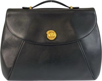 Cartier Black Blue Leather Briefcase (Pre-Owned)