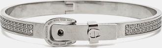 Aigner Logo Crystals Silver Tone Bracelet
