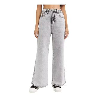 One Teaspoon Wide Jeans, female, Gray, Size: W26 Wide Straight-Leg Jeans