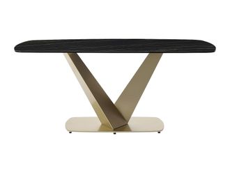 VENTE-UNIQUE.COM Mesa fija cristal templado negro