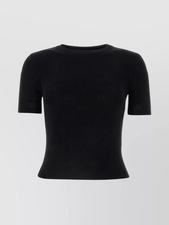 Balenciaga fine-knit open-knit wool short-sleeve top