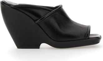 Khaite Stagg Heel Sandal - Dames - Muiltjes - Zwart - 38 EU - Leer - Schoenen