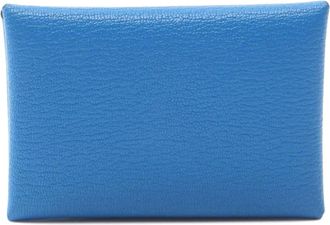 Hermès Portacarte Chevre Calvi Duo Compact 2023 - Blu