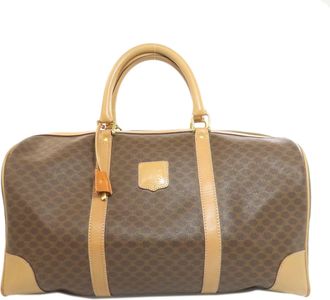 Celine Macadam Brown Pvc Boston Bag (Pre-Owned)