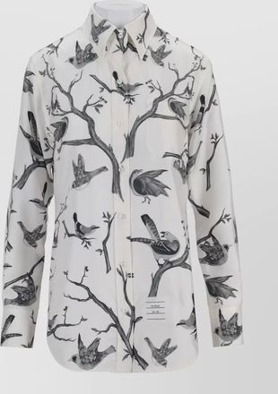 Thom Browne printed silk long sleeve shirt