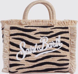 MC2 Saint Barth Borsa Vanity in rafia con motivo animalier jacquard