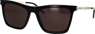 Saint Laurent Vierkante Frame Metalen Zonnebril SL 511 - Dames - Zonnebrillen - Zwart - 55 MM - Accessoires