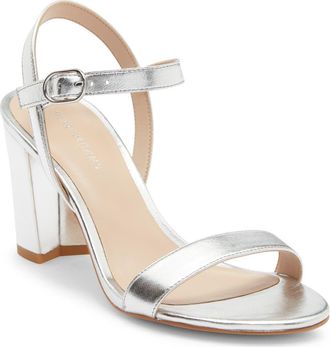 Stuart Weitzman Dancer 75 Block Heel Sandal in Silver at Nordstrom Rack, Size 6.5
