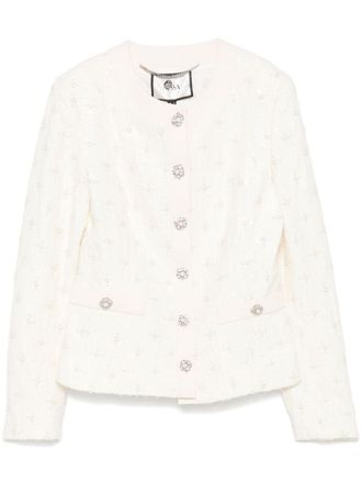 Nissa embroidered jacquard jacket - women - Acetate/Polyester - 36 - White