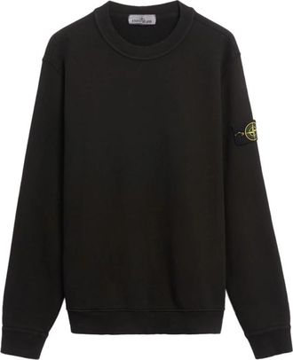 Stone Island Katoenen Crewneck Sweatshirt - Heren - Sweatshirts - Zwart - L - Katoen - Hoodies & sweatvesten
