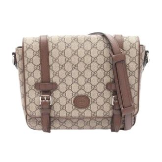 Gucci Vintage, unisex, Beige, ONE Size, Leer, Pre-owned Vintage Canvas Shoulder Bag
