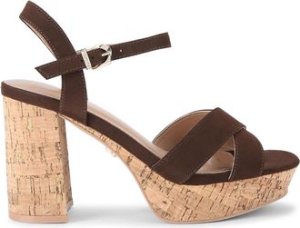 Carvela Womens Sonata Cork Sandals - Brown Fabric - Size UK 7