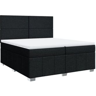 vidaXL Vidaxl - Cama Box Spring Con Colch&oacute;n Tela Negro 200x200 Cm