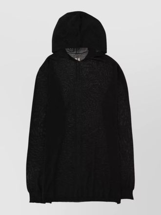 Rick Owens long sleeve hood knit top rib cuffs