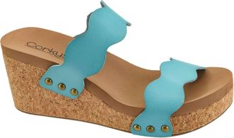 Corkys Footwear Womens Obviously Wedge Sandal In Blue