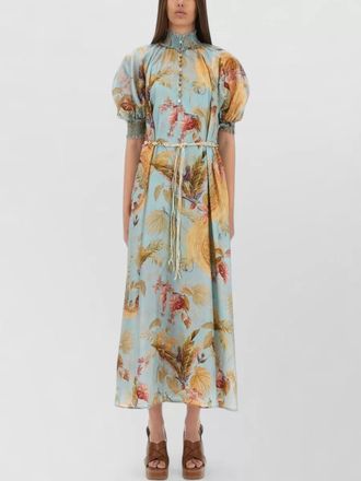 Zimmermann ascension maxi dress puff sleeves belt