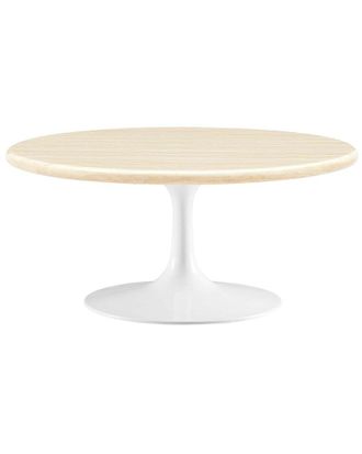 ModWay Lippa 36In Round Artificial Travertine Coffee Table