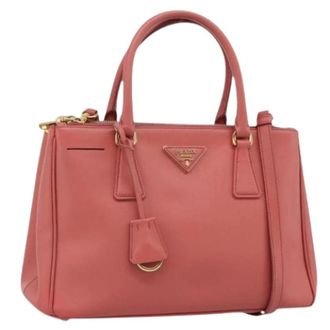 Prada Pre-owned Handbags, female, Pink, Size: ONE SIZE Pre-owned Saffiano Leather Hand Bag