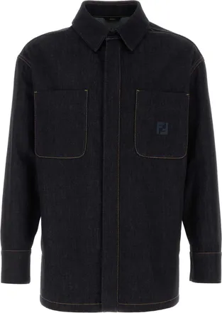 Fendi Mens Denim Jacket - Dark Grey Cotton - Size EU 48 (Mens)